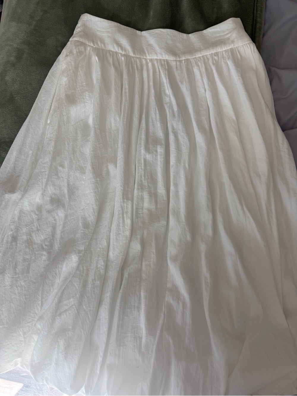 Nine West White A-Line Full Midi Skirt